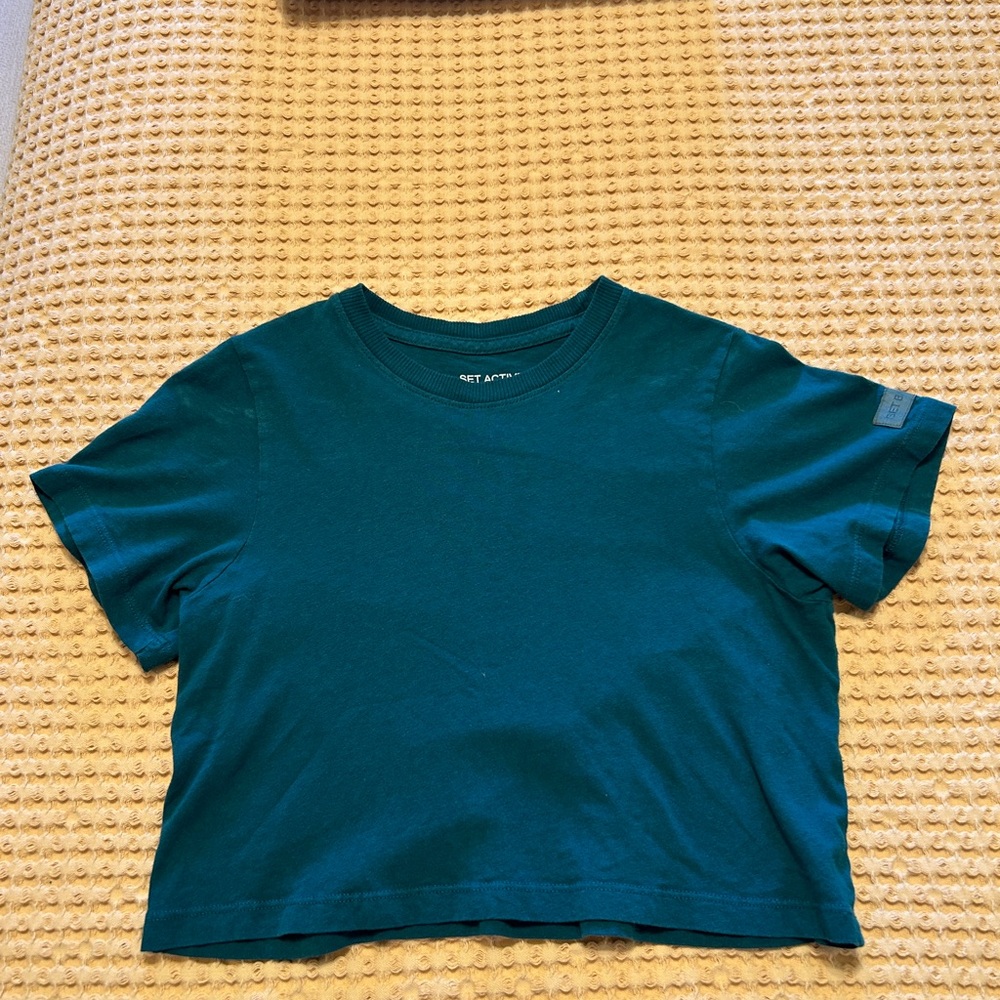 SET Active Teal Crop Top